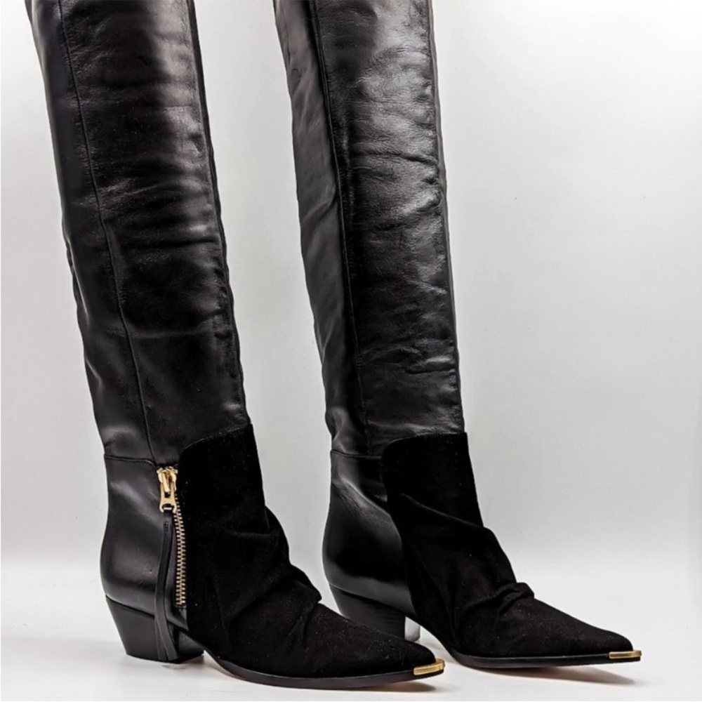 Schutz Leather Tenia Leather Overknee Boots